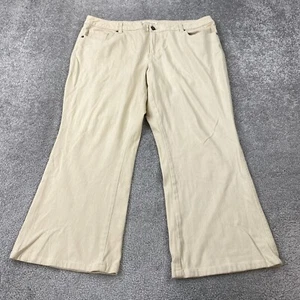 Coldwater Creek Cropped Jeans Women's Petite Size 16 Beige Mid Rise Medium Wash - Picture 1 of 13