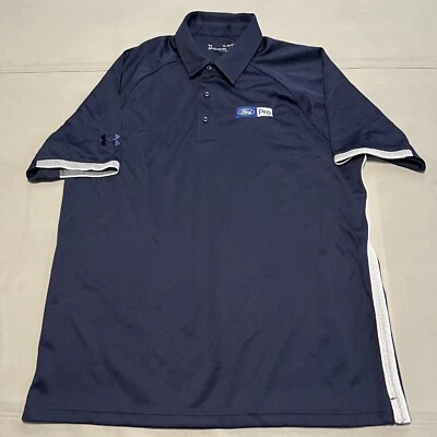 UNDER ARMOUR Men Blue Polo Heat Gear FORD Salesman Worker Employee-XL Loose-8798 - Image 1 of 4