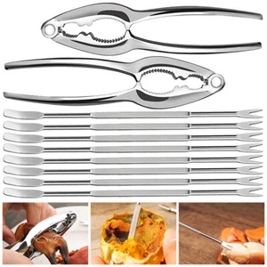 10Pcs Seafood Tools Set Crab Leg Crackers and Tools Set with 2 Crab Leg .a - Picture 1 of 12