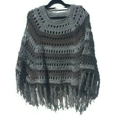  Shades Of Gray Crochet Pullover Poncho Easy Printed Pattern  - Image 1 of 4