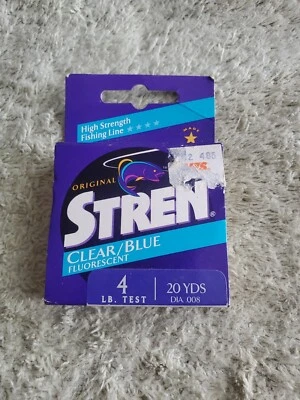 STREN ORIGINAL MONOFILAMENT FISHING LINE 4LB 20YD CLEAR/BLUE FL. - Image 1 of 3