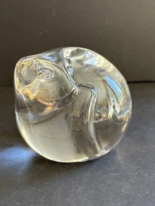 Goebel Crystal Art Glass Cat Kitten  Paperweight 1986 Germany Modern Abstract - Picture 1 of 18