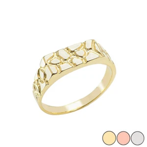 Pinky Men's Nugget Ring in Gold (Yellow/Rose/White) - Picture 1 of 3