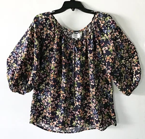 Johnny Was Jade Rococo Floral Peasant Silk Top Boho Tunic XS New Reg $275 - Picture 1 of 4