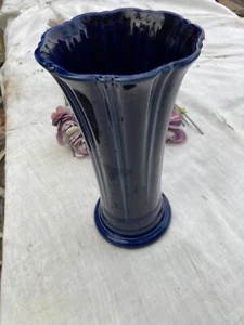 FIESTA NEW Retired COBALT blue MEDIUM  VASE 9-5/8” FLARED VASE Fiestaware - Picture 1 of 2