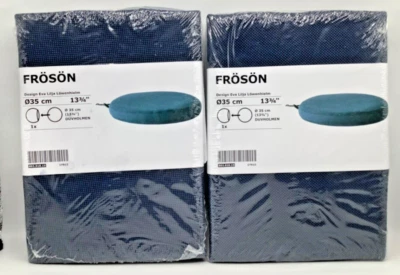 Juego de 2 - Almohadilla para Silla Funda Ikea FROSON, Redonda, 13 3/4" Azul Marino, 803.918.15 Foto 1 de 3
