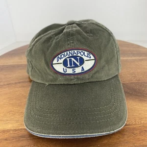 Indianapolis IN USA Green Fahrenheit Adjustable Hat Strapback Baseball Cap - Picture 1 of 7