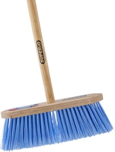 Kitchen Broom - USA Wood Handle, Fine Premium Blue Bristles - Heavy Duty Hous... - Picture 1 of 1