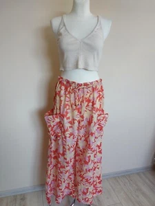 New Free People boho holiday summer beach set crop top and large floral pants M - Picture 1 of 13