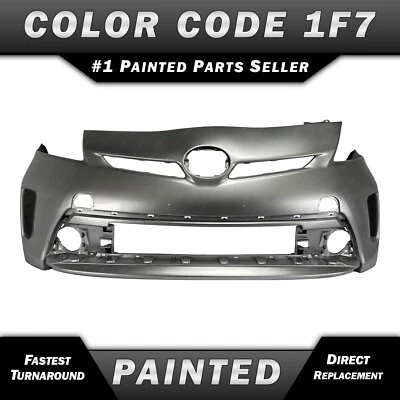 NEW Painted *1F7 - Silver* Front Bumper Cover Fascia for 2012-2015 Toyota Prius Foto 1 de 4