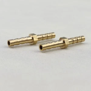 1/8" or (4mm) Brass Hose Barb Mender Union Brass Fitting Gas Fuel Water Air 2PCS - Picture 1 of 6