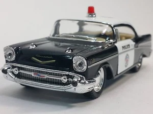 New 5" Kinsmart 1957 Chevrolet Bel Air Police Car 1:40 Chevy Cop Diecast Model - Picture 1 of 5