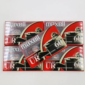 5 Sealed MAXELL UR 60 Minute Blank AUDIO CASSETTE TAPES Lot Normal Bias Record - Picture 1 of 3