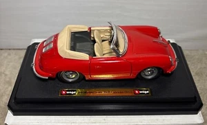 Burago Porsche 356B Cabriolet 1961 Red Diecast Model 1:18 Scale Collectible Car - Picture 1 of 15
