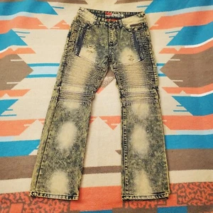 1738 Dynasty Jeans Distressed Zippered Legs Denim Pants Men's Size 32 x 29. Nice - Picture 1 of 14