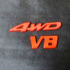 1X V8 + 1X 4Wd Glossy Red Metal Emblem Decal Badge Sticker Motors Sport 3D Wheel