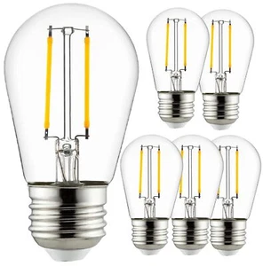 6Pack LED S14 Dimmable Replacement Light Bulbs, E26, 2200K, 2W (25W) - Picture 1 of 1