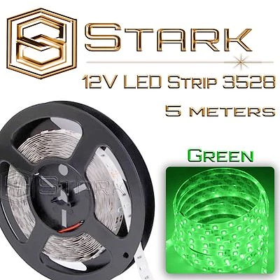Waterproof 5M 16ft - 3528-SMD 300 Lights Color LED Strip 12V - Green - Image 1 of 2