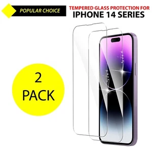 iPhone 14 verre trempé protection d'écran pack de 2 ou 4 iPhone 14 Pro Max 14 Plus - Photo 1 sur 5