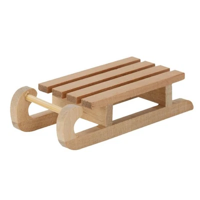 1:12 Dollhouse Miniature Wooden Sleigh Sled Christmas Scene Decor Play House Toy