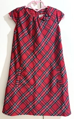 Vestido H&M Rojo Cuadros Línea A Niñas Edad 9-10 Años Navidad Foto 1 de 4