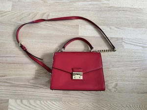 Michael Kors Bright Red Medium Convertible Shoulder Crossbody Bag Women Handbag - Picture 1 of 13