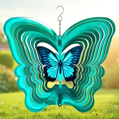 Giratorio de viento mariposa para patio y jardín, decoración colgante al aire libre, arte de patio, por Foto 1 de 4