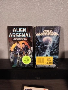 Alien Warrior And Alien Arsenal VHS HTF Rare Sci Fi Blue Tape - Picture 1 of 7