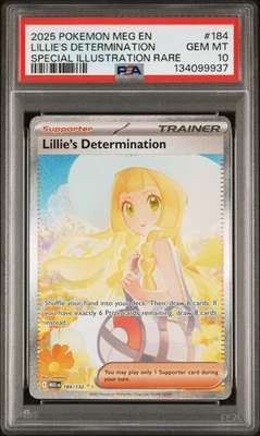 2025 POKEMON MEG EN-MEGA EVOLUTION #184 LILLIE'S DETERMINATION SIR PSA 10 - Image 1 of 4