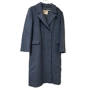 Pendleton Vtg Womens Sz 18 Gray 100% Virgin Wool Full Length Pea Coat Preppy - Picture 1 of 9