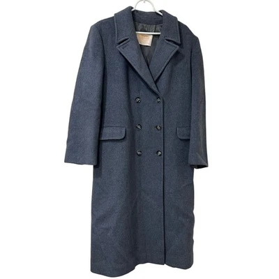 Abrigo Pendleton De Colección Para Mujer Talla 18 Gris 100% Lana Virgen Largo Completo Guisante Preppy Foto 1 de 4