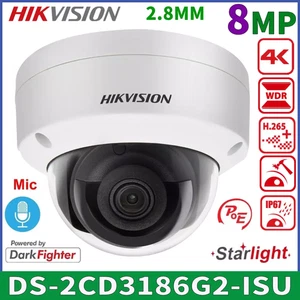Hikvision DS-2CD3186G2-ISU 8 MP AcuSense DarkFighter Fixed Dome Network Camera - Picture 1 of 20