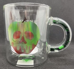 Disney Poison Apple Clear Mug Snow White "Just One Bite" 4.25"H New - Imagen 1 de 3