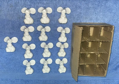 Lot of 13 Vintage White Porcelain China MOUSE / MICE CHRISTMAS ORNAMENTS - Image 1 of 4