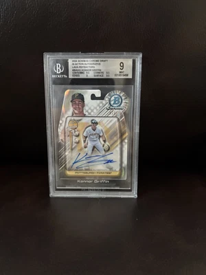 2024 Bowman Konnor Griffin Chrome Draft In Action Lava Autograph BGS 9 - Image 1 of 2