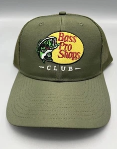 BASS PRO SHOPS CLUB HAT NWOT Olive Mesh Snapback Trucker Adjustable fishing - Picture 1 of 7