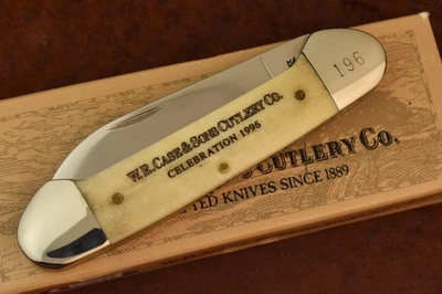 CUCHILLO CANOA HUESO LISO 1996 ESTUCHE XX EE. UU. CELLEBRATION RARO 1/500 62131 SS (27947 Foto 1 de 4