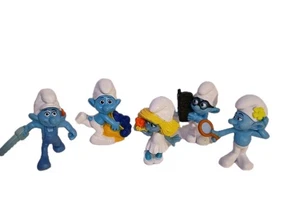 Lot of 5 2011 Smurfs Figures PVC McDonalds Happy Meal Toys Chips in Paint - Picture 1 of 11