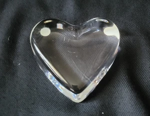 Baccarat France Clear Crystal Heart Paperweight  - Picture 1 of 4