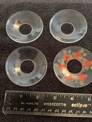 De colección Bobeches Vidrio Transparente 3" D Juego de 6 Candelabros Cera Goteo Anillos y 2 Coronas Foto 1 de 4