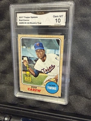Rod Carew 2017 Topps Update All Rookie Cup Insert ARC-48 GMA Gem Mint 10 HOF Foto 1 de 2