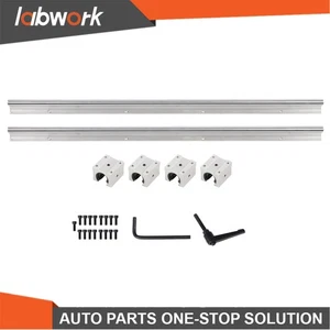 Labwork 2PCS SBR16-800mm Rails +4PCS SBR16UU Blocks for CNC Router/Mill/Lathe - Picture 1 of 18