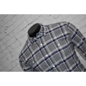Lucky Brand Light Flannel Shirt Mens Size Large Saturday Stretch Gray Plaids - Picture 1 of 5
