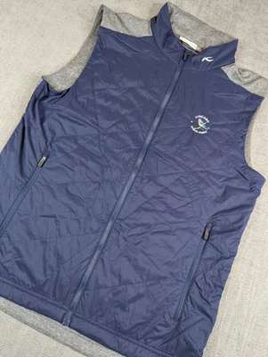 KJUS Retention Vest Mens 52 L Navy Gray Lightweight Zip Quilted Gray Golf Hybrid - Image 1 of 4