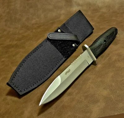 Walther P99 Tactical Double Edge Fixed Blade Knife w/Shoulder. Boot, Belt Sheath - Image 1 of 4