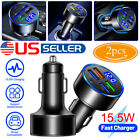 LED Adapter 2Pack 4 USB Port Super Fast Car Charger  for Any Smart Phone Cell