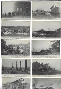 10 Real Photo Postcards 1911 Antwerpen Fire in Petrol Tanks of Hokoken p1028 - Picture 1 of 3