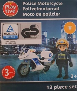 Playtive Polizei Motorrad + Blaulicht Polizei Auto Polizeistation Playmobil R14 - Bild 1 von 2