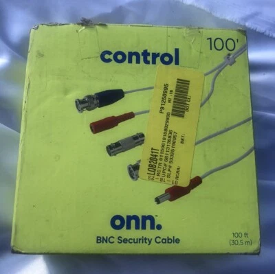 Onn 100 Foot BNC Security Cable with Locking Mechanism for Security Systems - OB - Image 1 of 4