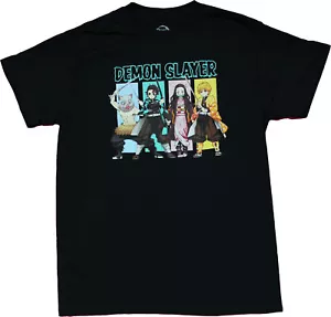 Demon Slayer Mens T-shirt - 4 Character Colo bars under name - Picture 1 of 1